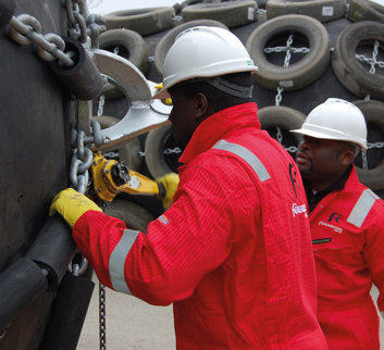 Fendercare Marine crew working on marine fenders